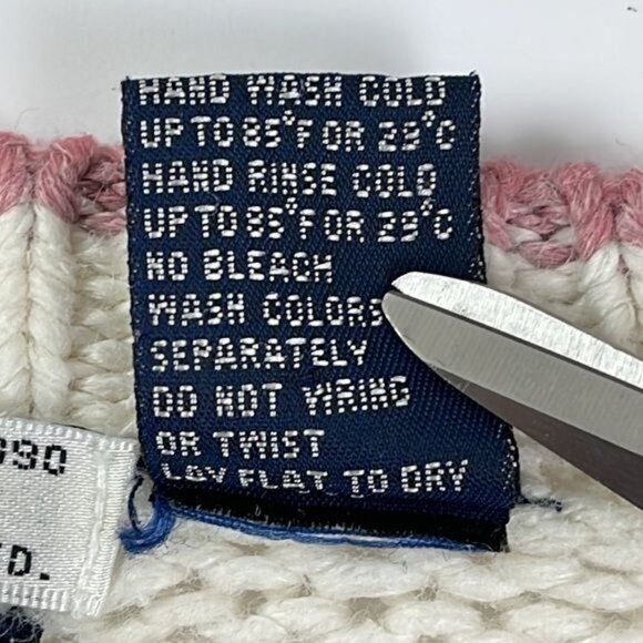 Vtg 1990 Hunters Run Pullover Sweater Women's Large pink cream tan - Picture 11 of 14